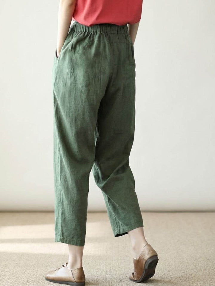 Susanne | Kvinne Drawstring Midje Avslappet Slim Fit Bukser