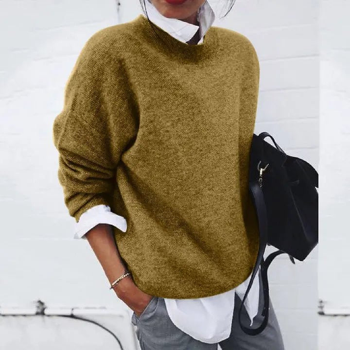 Laura | Kvinne Soft Cashmere Blend Oversized Crew Neck Pullover Genser