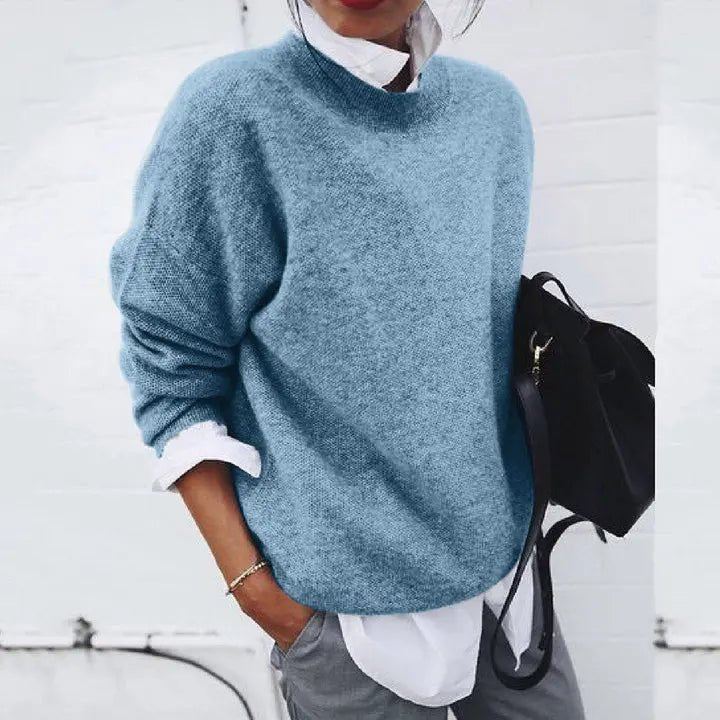 Laura | Kvinne Soft Cashmere Blend Oversized Crew Neck Pullover Genser