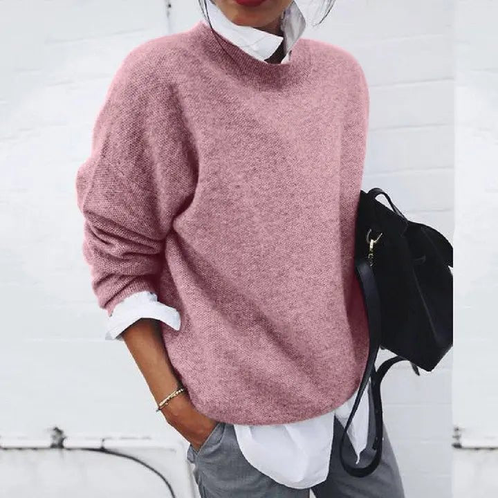 Laura | Kvinne Soft Cashmere Blend Oversized Crew Neck Pullover Genser