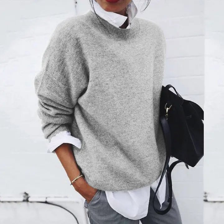 Laura | Kvinne Soft Cashmere Blend Oversized Crew Neck Pullover Genser