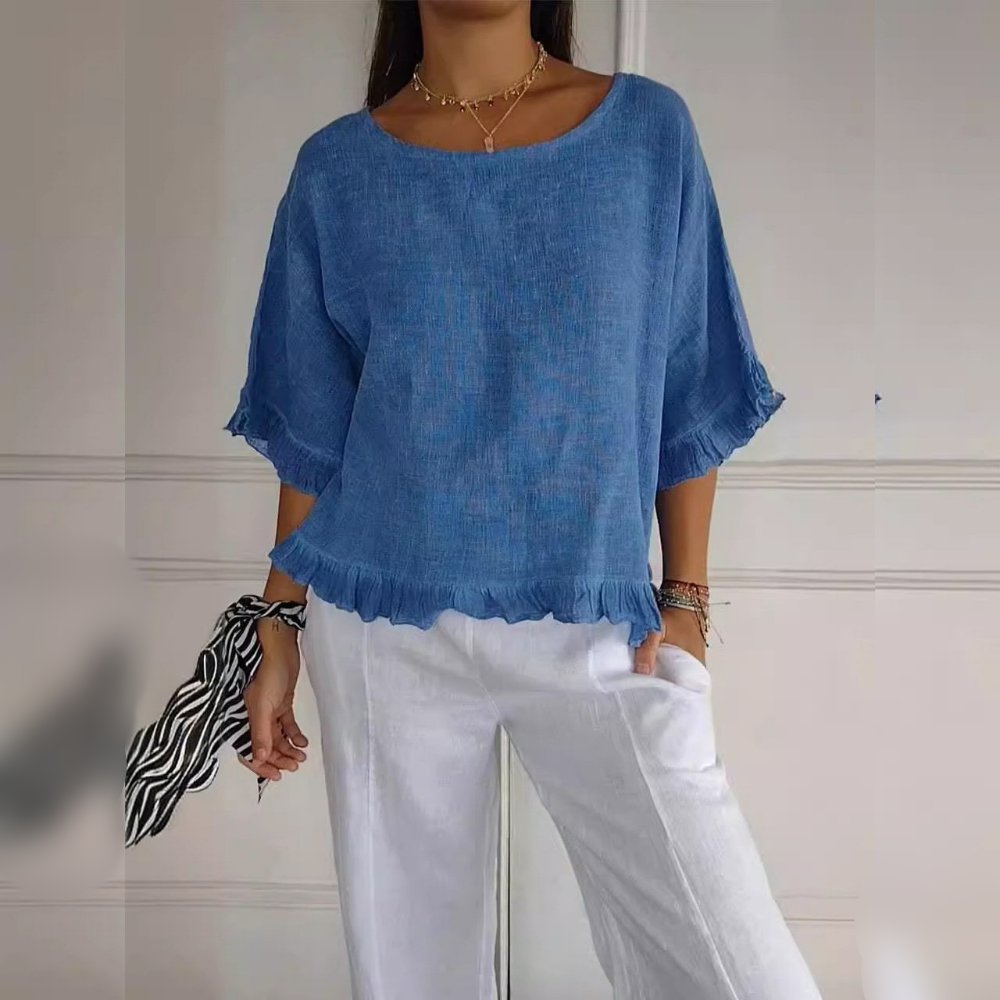 Maja | Kvinne Casual Elegant Bluse med Rynkedetaljer