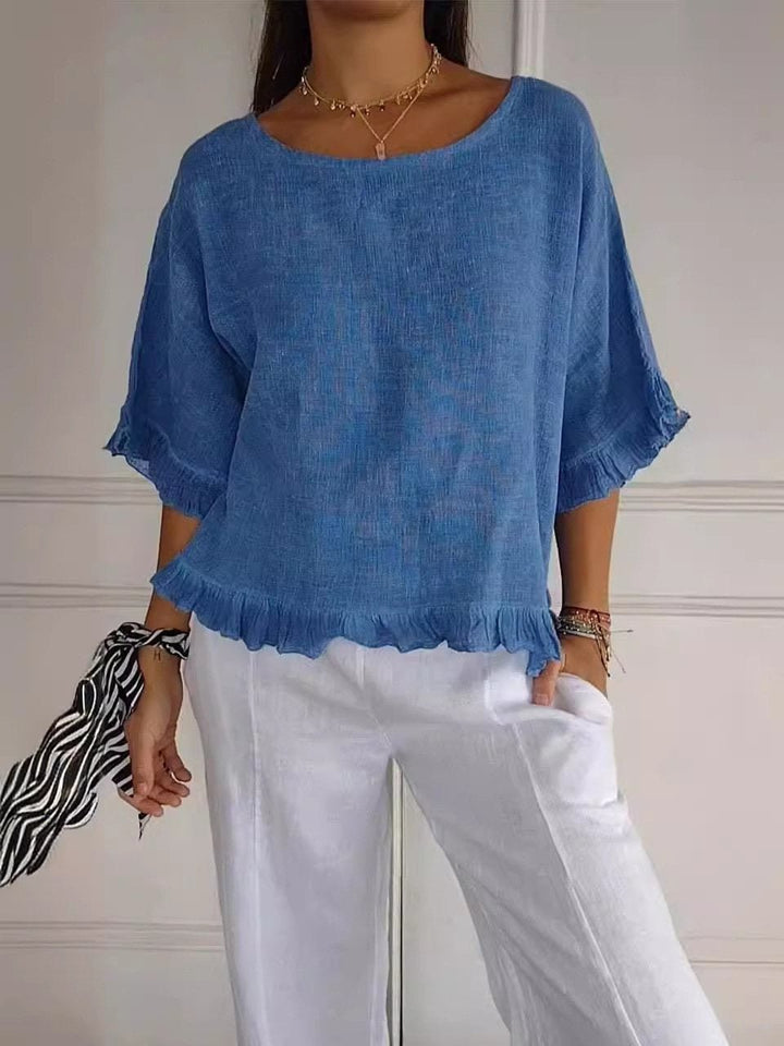 Maja | Kvinne Casual Elegant Bluse med Rynkedetaljer