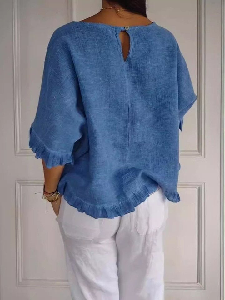 Maja | Kvinne Casual Elegant Bluse med Rynkedetaljer