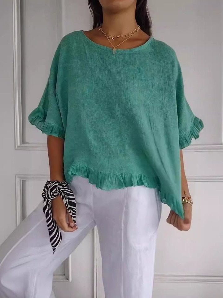 Maja | Kvinne Casual Elegant Bluse med Rynkedetaljer