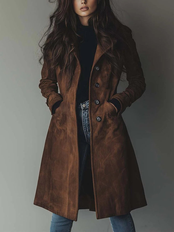 Mathilde | Dobbelspent lang trenchcoat Klassisk skreddersydd frakk