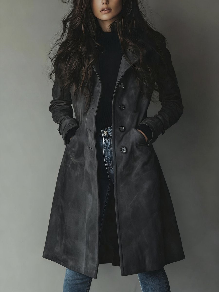 Mathilde | Dobbelspent lang trenchcoat Klassisk skreddersydd frakk