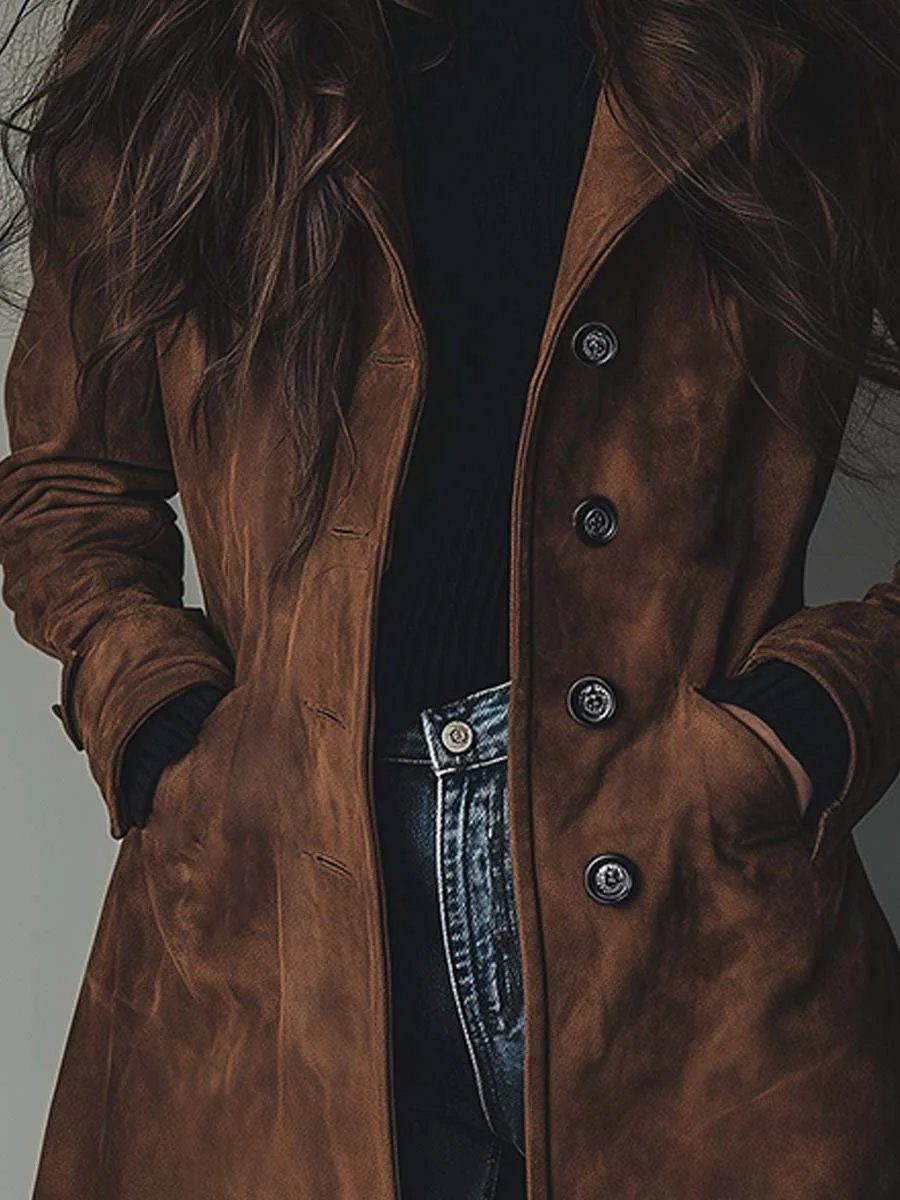 Mathilde | Dobbelspent lang trenchcoat Klassisk skreddersydd frakk