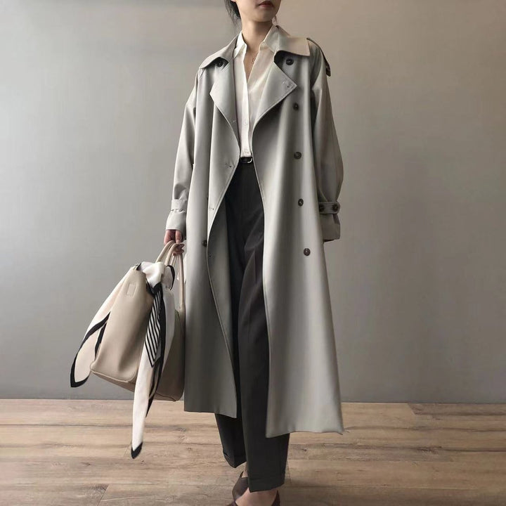 Lea | Dobbelspent vanntett lang trenchcoat