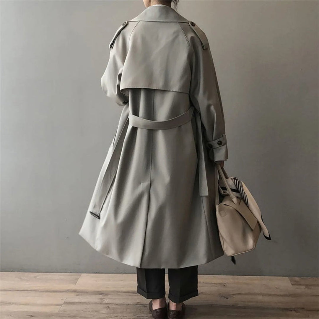 Lea | Dobbelspent vanntett lang trenchcoat