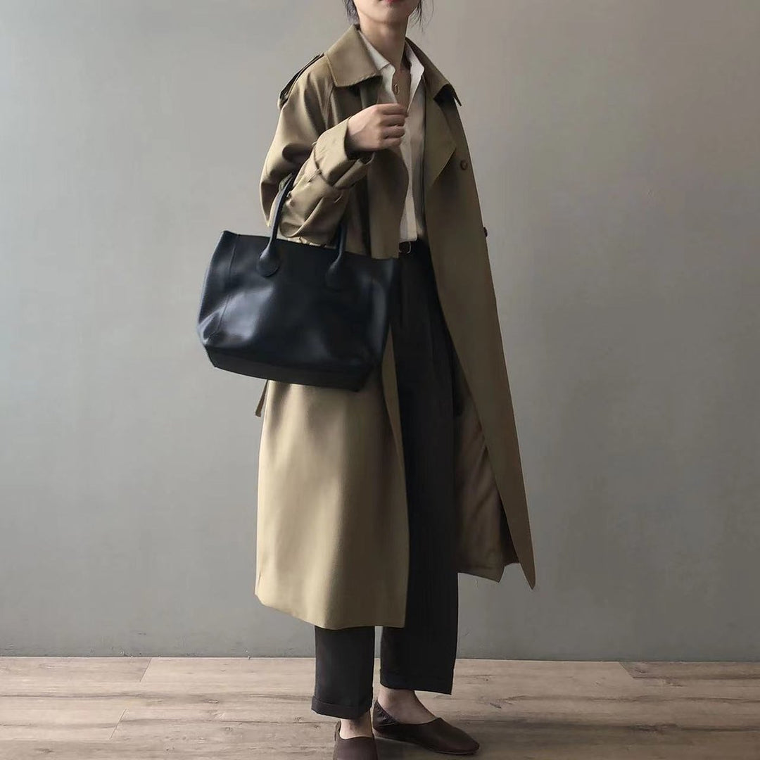 Lea | Dobbelspent vanntett lang trenchcoat