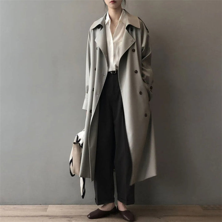Lea | Dobbelspent vanntett lang trenchcoat