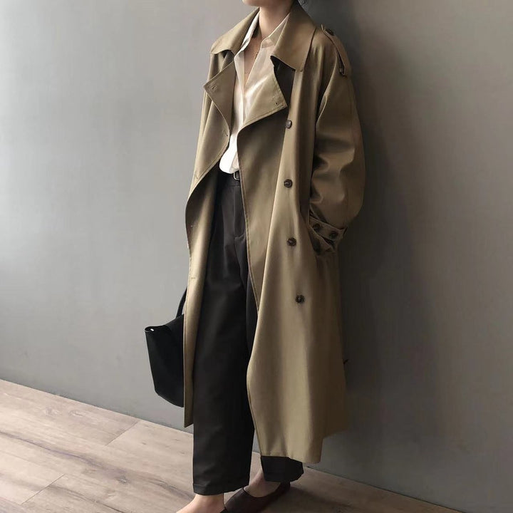 Lea | Dobbelspent vanntett lang trenchcoat