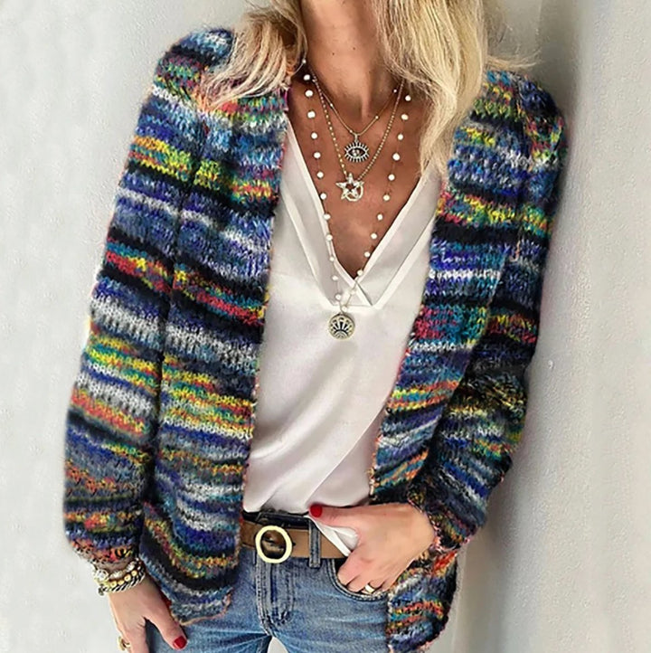 Freja | Kvinne Multicolor Strikket Cardigan