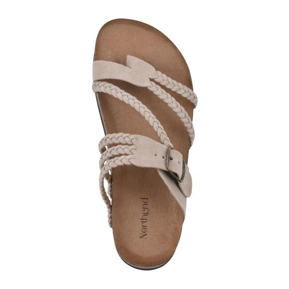 Emma | Kvinne Woven Buckle Sandaler med Tåring og Korksåle