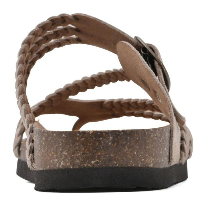 Emma | Kvinne Woven Buckle Sandaler med Tåring og Korksåle