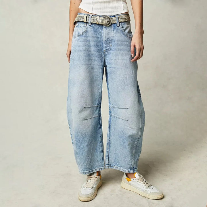 Ida | Kvinnenes Høytaljede Barrel-Leg Jeans Med Avslappet Passform