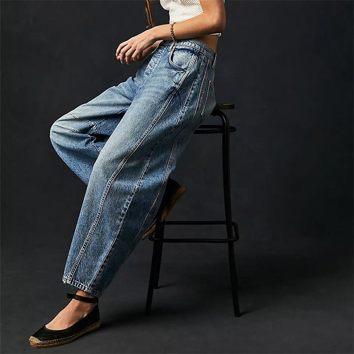 Ida | Kvinnenes Høytaljede Barrel-Leg Jeans Med Avslappet Passform