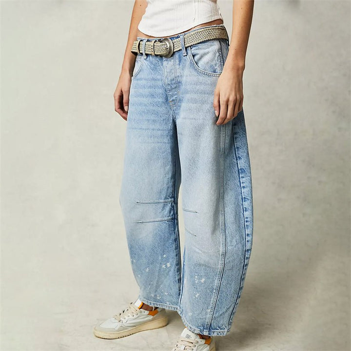 Ida | Kvinnenes Høytaljede Barrel-Leg Jeans Med Avslappet Passform