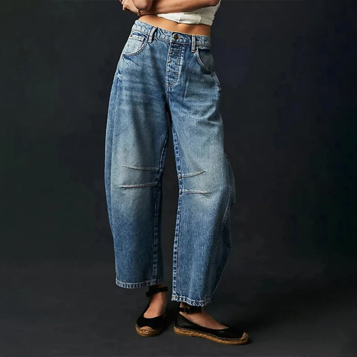 Ida | Kvinnenes Høytaljede Barrel-Leg Jeans Med Avslappet Passform