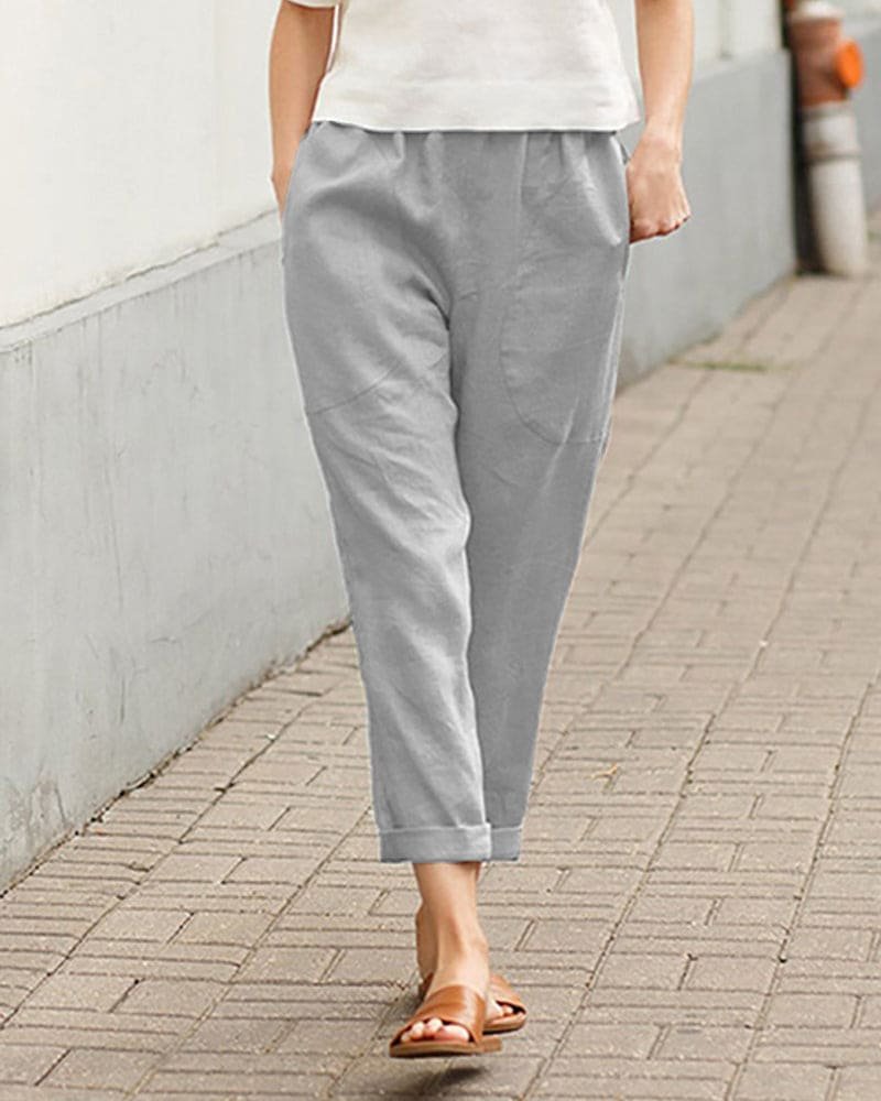 Laura | Kvinne Linstoff Harem Bukser Avslappet Tapered
