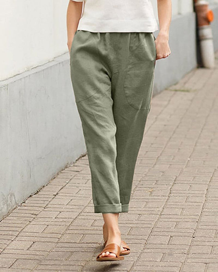 Laura | Kvinne Linstoff Harem Bukser Avslappet Tapered