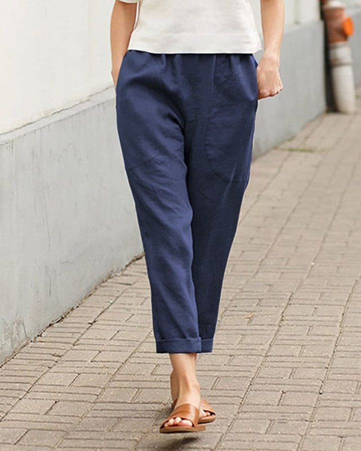 Laura | Kvinne Linstoff Harem Bukser Avslappet Tapered