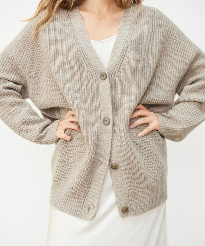 Astrid | Dame Kashmir V-Hals Strikket Cardigan Klassisk Passform