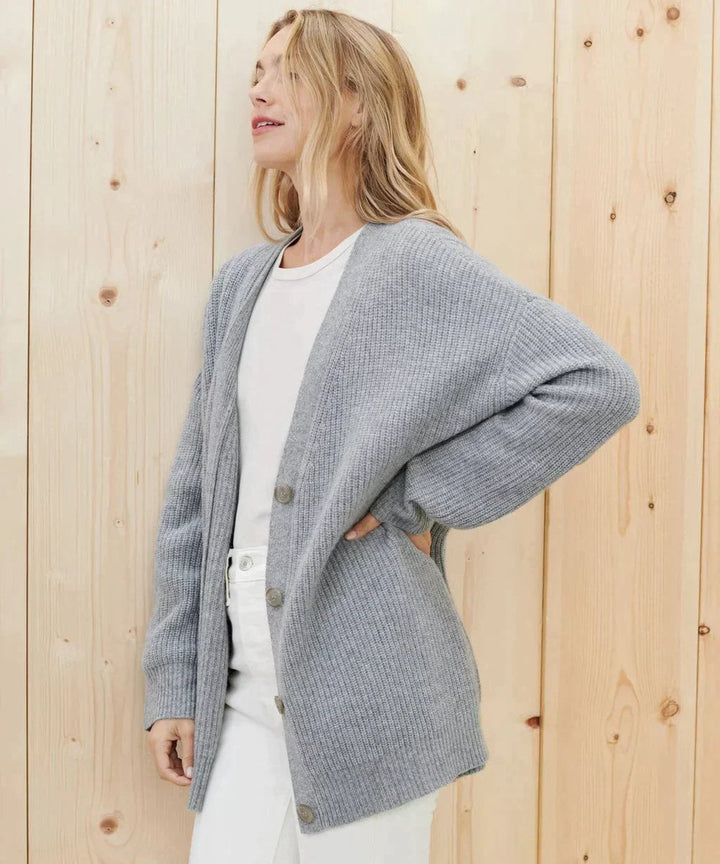 Astrid | Dame Kashmir V-Hals Strikket Cardigan Klassisk Passform