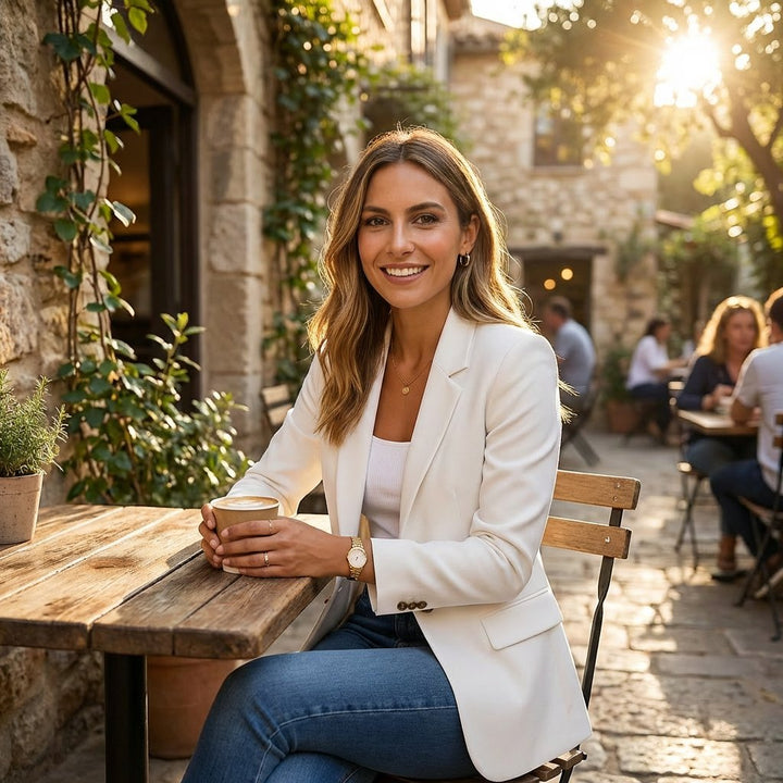 Sofia | Kvinne Klassisk Single Button Blazer Skreddersydd Passform