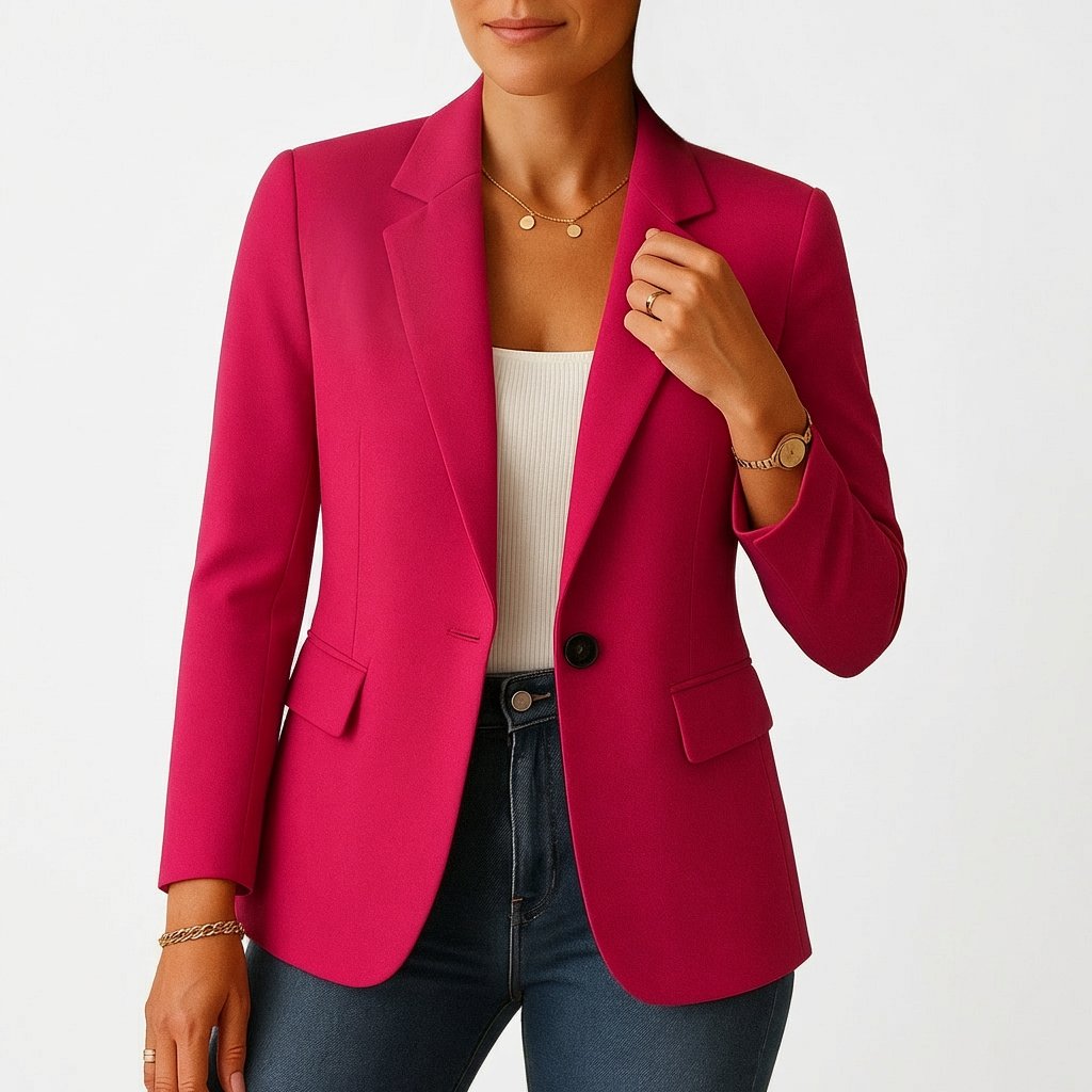 Sofia | Kvinne Klassisk Single Button Blazer Skreddersydd Passform