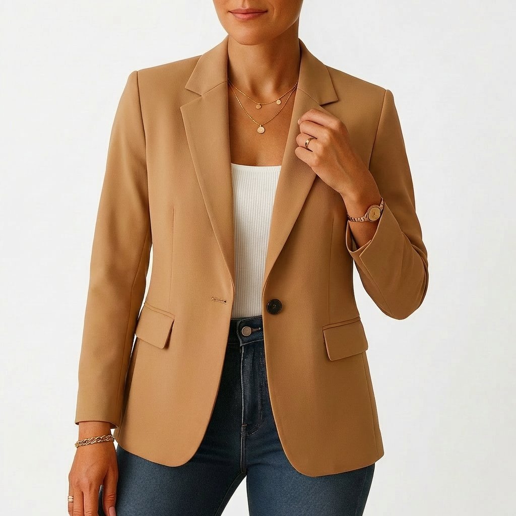 Sofia | Kvinne Klassisk Single Button Blazer Skreddersydd Passform