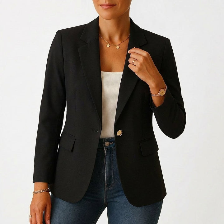 Sofia | Kvinne Klassisk Single Button Blazer Skreddersydd Passform