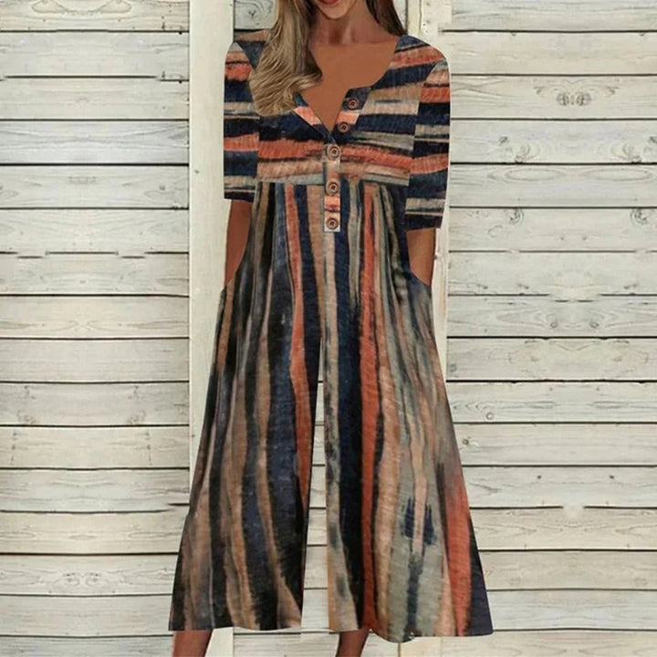 Agnes | Kvinne Short-Sleeved Cotton Culotte Jumpsuit med knappelukking