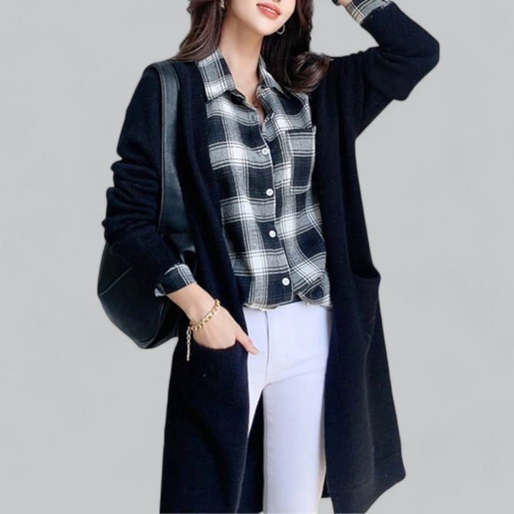 Mathilde | Kvinne Lang Oversized Strikket Cashmere Cardigan