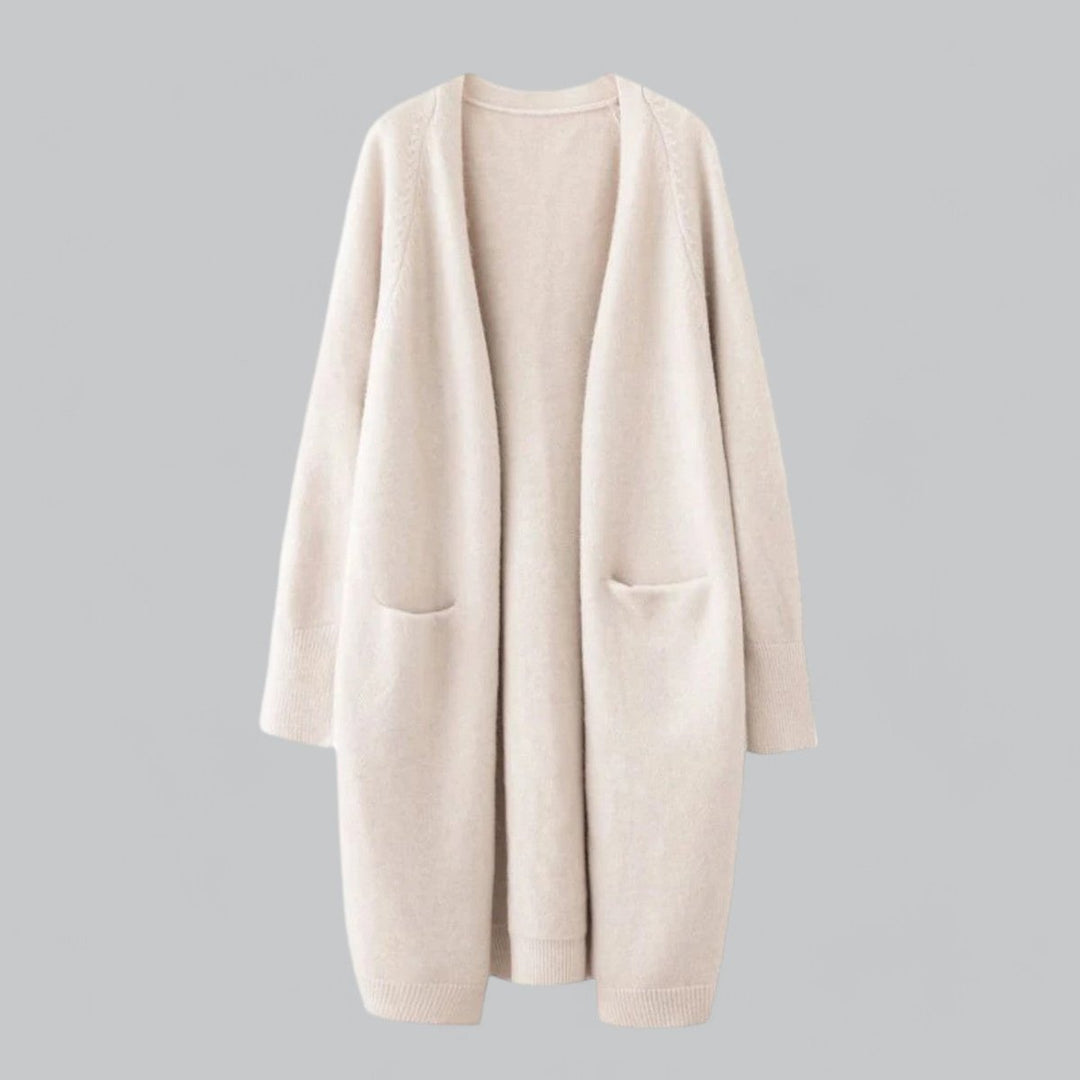Mathilde | Kvinne Lang Oversized Strikket Cashmere Cardigan