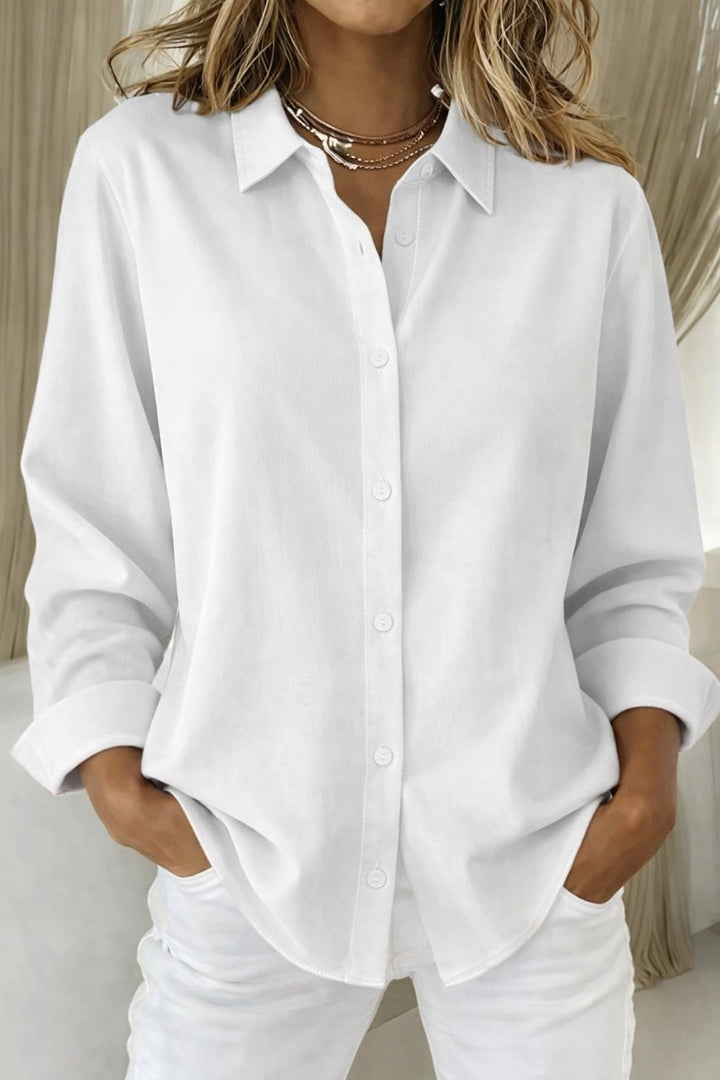 Alma | Kvinne | Langermet Oversized Skjorte med Klassisk Krage