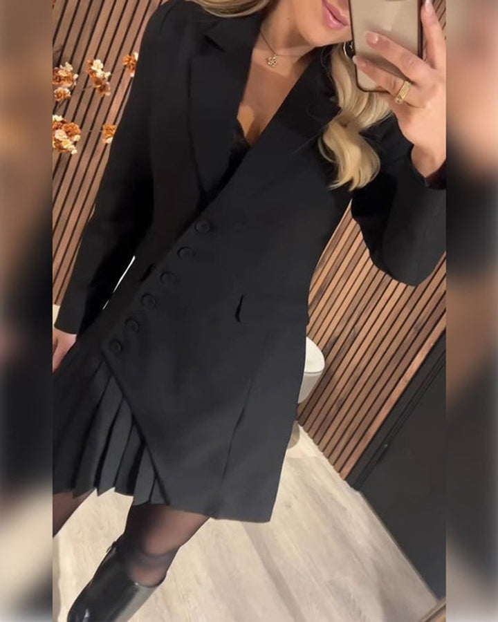 Maja | Kvinne Langermet Plisserte Blazer Formelt Kjole