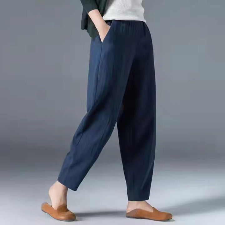 Laura | Kvinne Loose Elastisk Midje Ankellange Sommerbukser