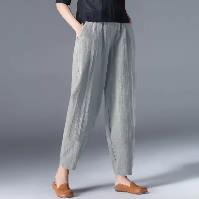 Laura | Kvinne Loose Elastisk Midje Ankellange Sommerbukser