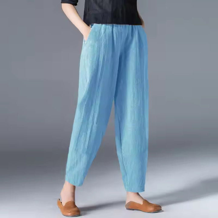 Laura | Kvinne Loose Elastisk Midje Ankellange Sommerbukser