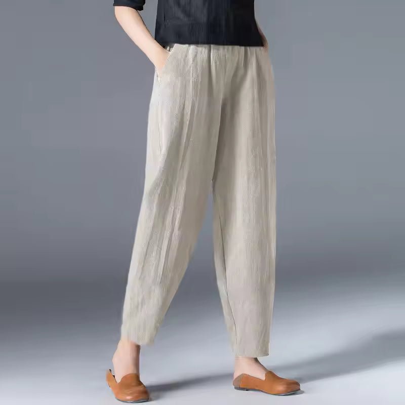 Laura | Kvinne Loose Elastisk Midje Ankellange Sommerbukser