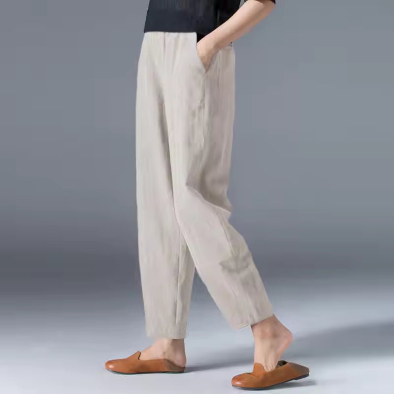 Laura | Kvinne Loose Elastisk Midje Ankellange Sommerbukser