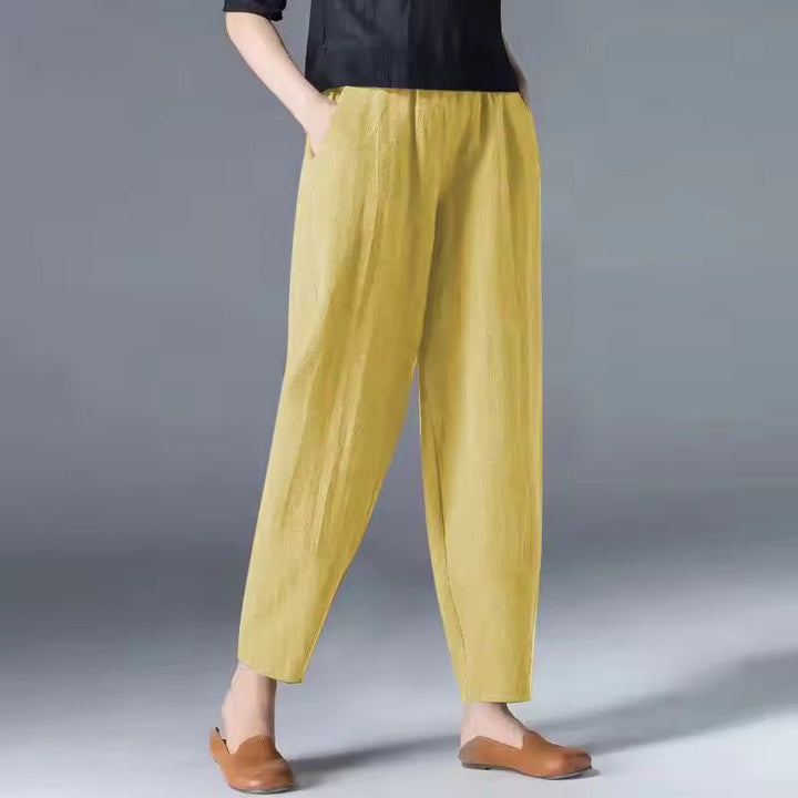 Laura | Kvinne Loose Elastisk Midje Ankellange Sommerbukser