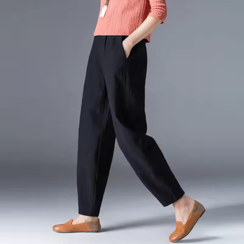 Laura | Kvinne Loose Elastisk Midje Ankellange Sommerbukser