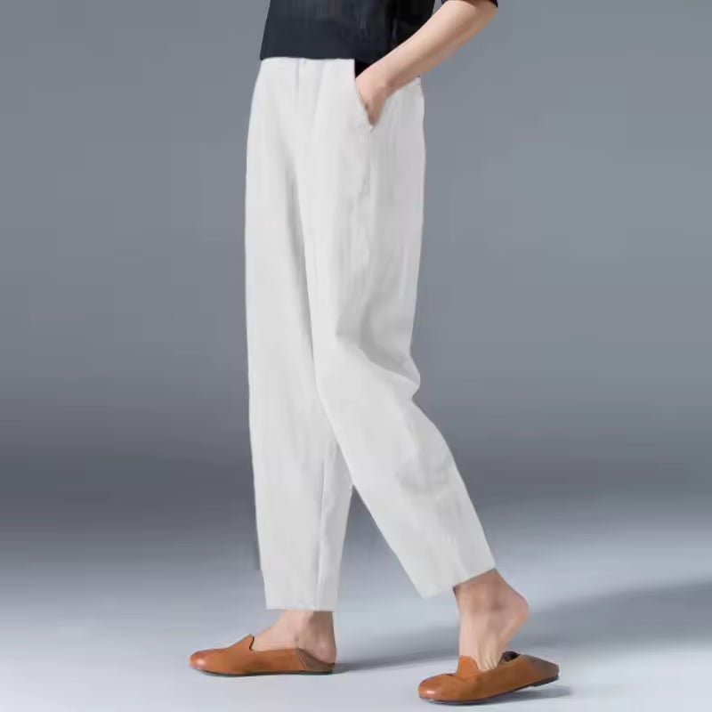 Laura | Kvinne Loose Elastisk Midje Ankellange Sommerbukser