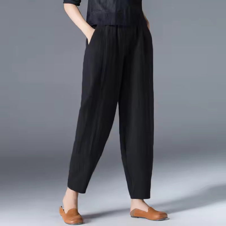 Laura | Kvinne Loose Elastisk Midje Ankellange Sommerbukser