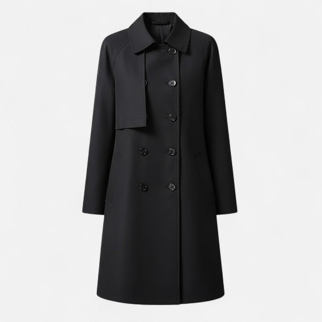 Anna | Kvinne Midi Ullblanding Dobbeltspent Trench Coat