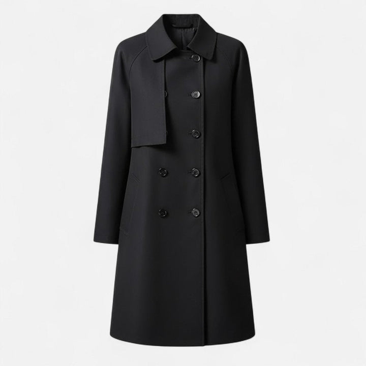 Anna | Kvinne Midi Ullblanding Dobbeltspent Trench Coat