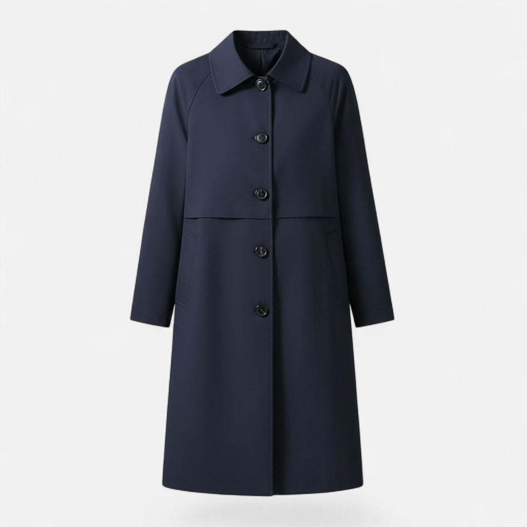 Anna | Kvinne Midi Ullblanding Dobbeltspent Trench Coat